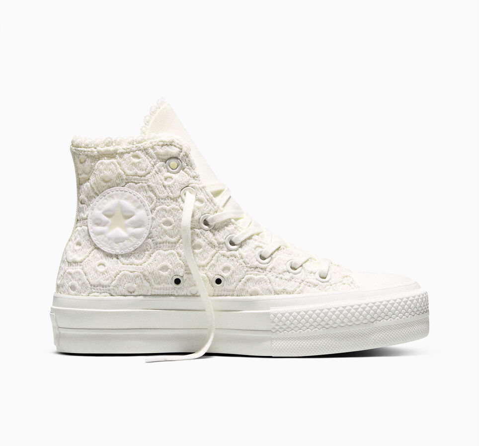 Chuck Taylor All Star Lift Platform Crochet Egret/Egret/Vintage White