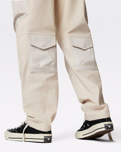 Pantalon cargo tiss&eacute; Sable d&eacute;sert