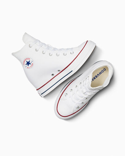 Chuck Taylor All Star Wedge Platform White/Red/Navy, Angled View