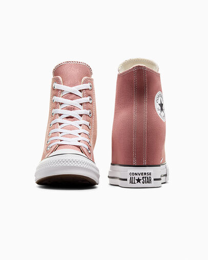 Chuck Taylor All Star Wedge Platform Light Saddle/White/Black, Heel View