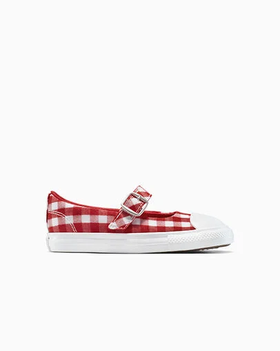 Chuck Taylor All Star Dainty Mary Jane Easy-On Checkered Red/Vintage White/White, Outer Side View