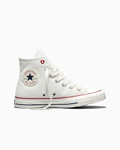 Chuck Taylor All Star Valentine's Day Vintage White/Egret/Days Ahead Red, Outer Side View