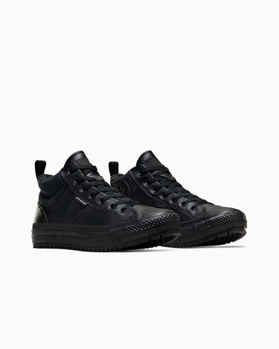 Chuck Taylor All Star Malden Street Boot Black/Black/Black, Top and Side View