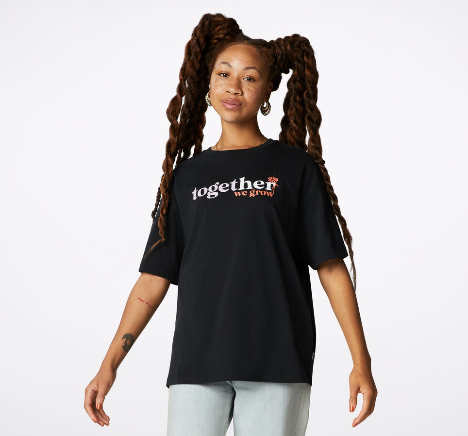 T-shirt boyfriend col ras du cou Together We Grow Noir Converse