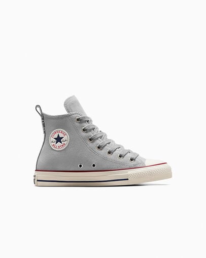 Chuck Taylor All Star Suede Zone grise/&Eacute;cru/Bleu marine minuit, Outer Side View