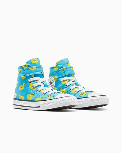 Chuck Taylor All Star Easy-On Pool Float Gnarly Blue/Dandy Lion/Bianco, Top and Side View