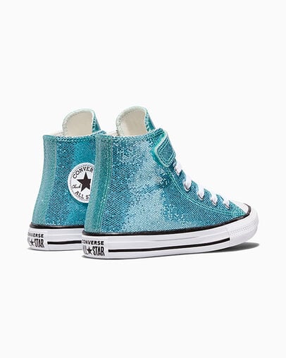 Chuck Taylor All Star Easy-On Shimmer Aqua Mirage/White/Black, Heel View