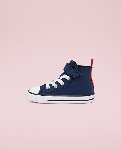 Toddlers' Converse Color Easy-On Chuck Taylor All Star Azul marino medianoche/Amapola brillante, Inner Side View