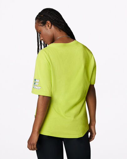 Love Your Mother Center Front T-Shirt Lime Twist, Back View