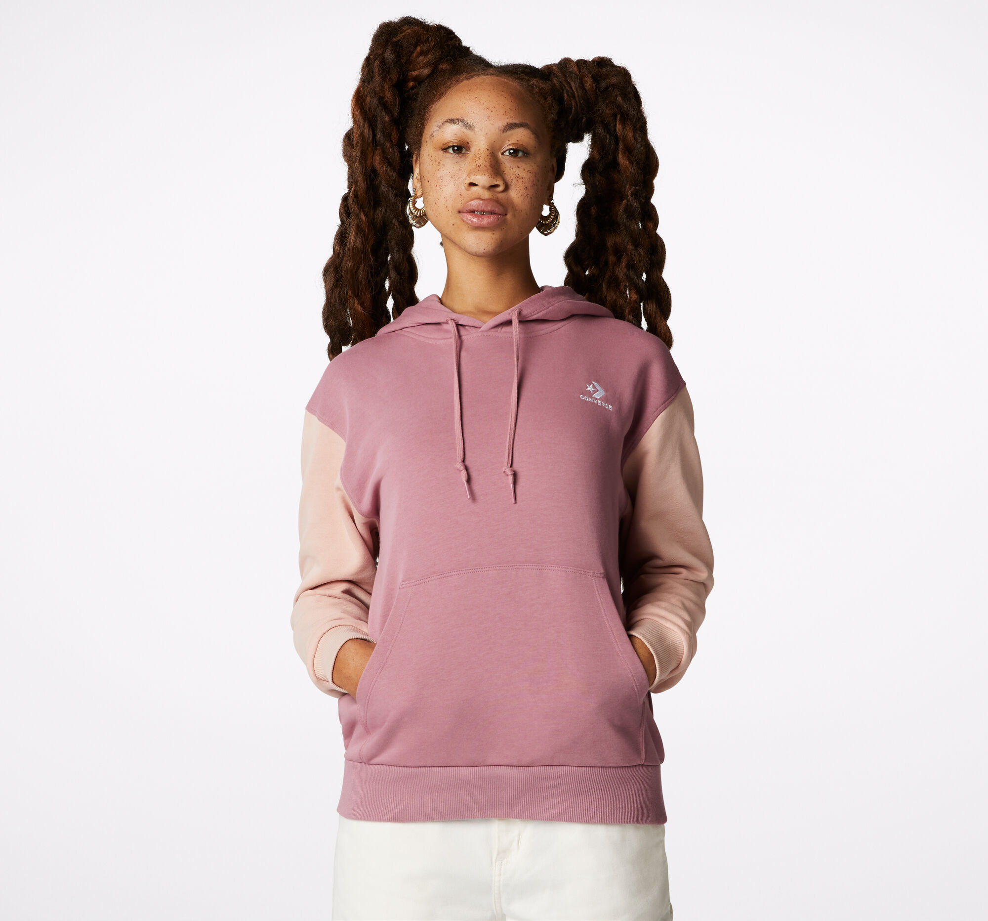 Color-Blocked French Terry Pullover 