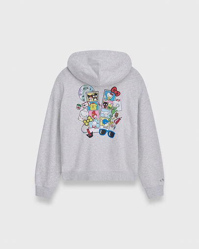 Converse x Hello Kitty And Friends Full Zip Hoodie Light Grey Heather, Back View