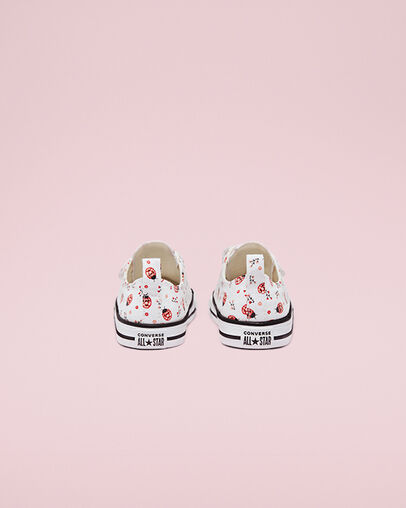 Chuck Taylor All Star Easy-On Flowery Bugs White/Red/Black, Heel View