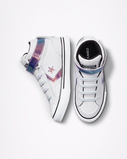 Pro Blaze Iridescent Glitter White/Black/White, Top and Side View