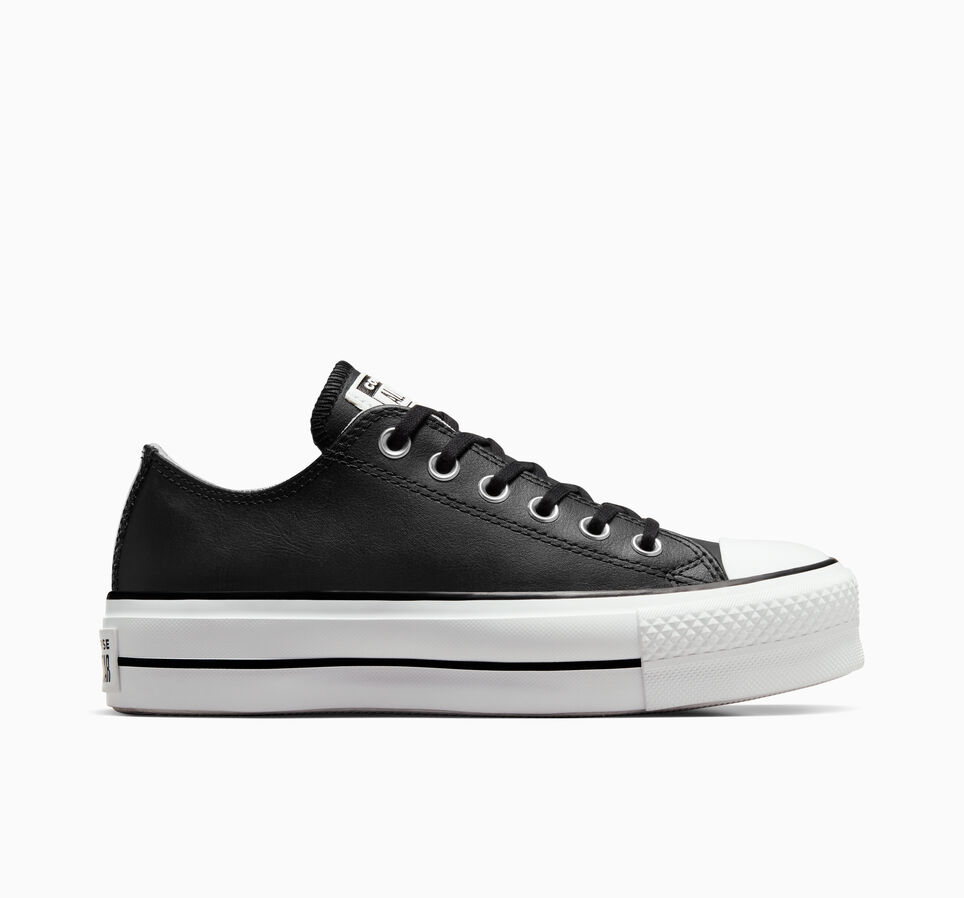 Chuck Taylor All Star Platform Clean Leather Nero/Nero/Bianco