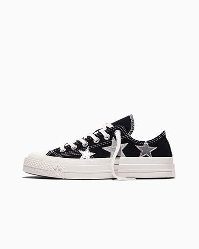 Chuck 70 X Silver Stars Black/Dull Silver/Egret, Inner Side View