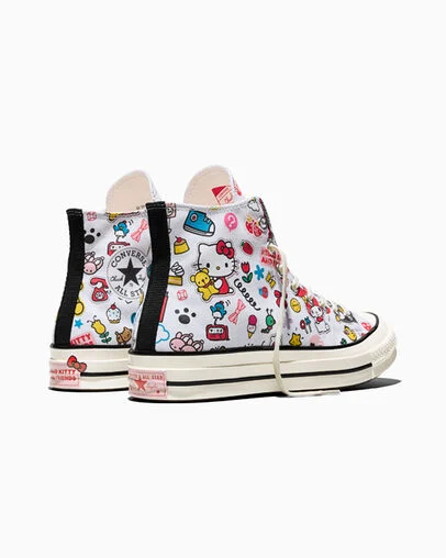 Converse x Hello Kitty And Friends Chuck 70 Stickers White/Pink/Green, Heel View