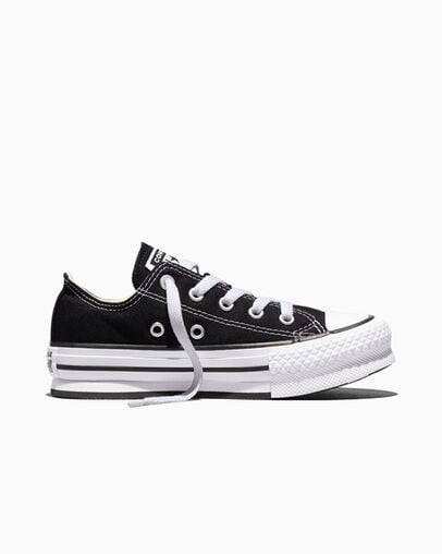 Chuck Taylor All Star Lift Platform Zwart/Wit/Zwart, Outer Side View