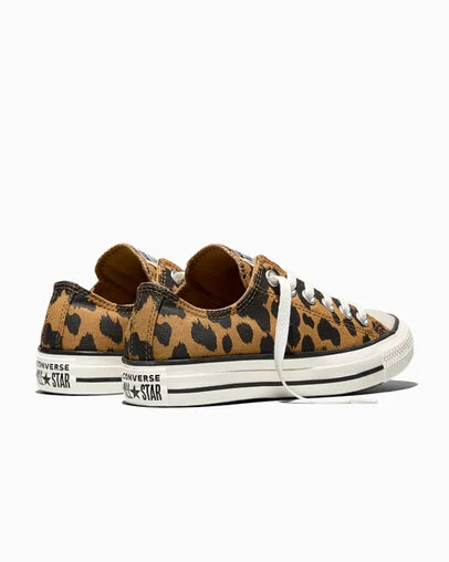 Chuck Taylor All Star Cow Print Honey Stick/Black/Egret, Heel View