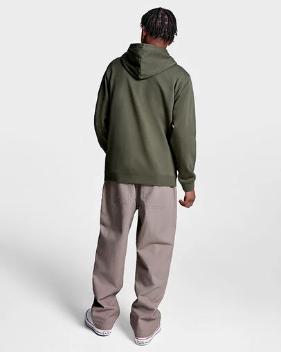 Embroidered Star Chevron Standard-Fit Fleece Hoodie Utility Green, Full Body View