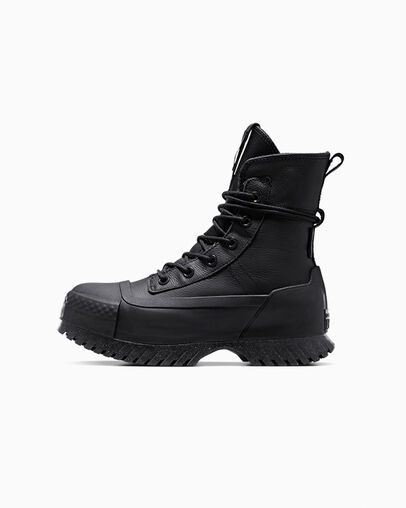 Chuck Taylor All Star Lugged 2.0 XHi Waterproof Leather Platform Negro/Negro/Piel de tibur&oacute;n, Inner Side View