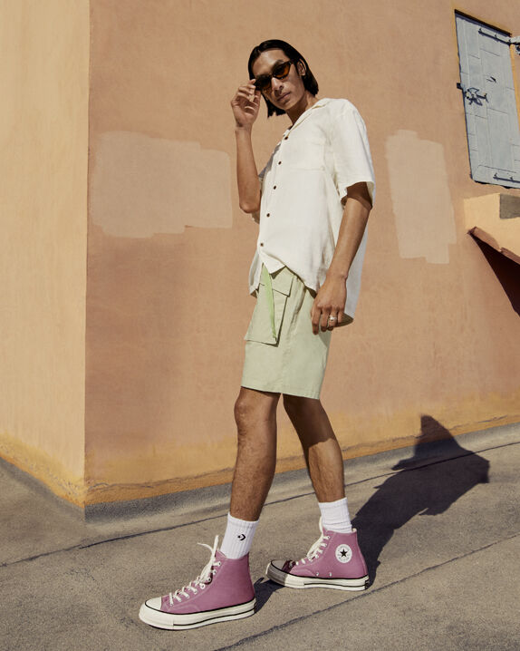 platform converse with shorts