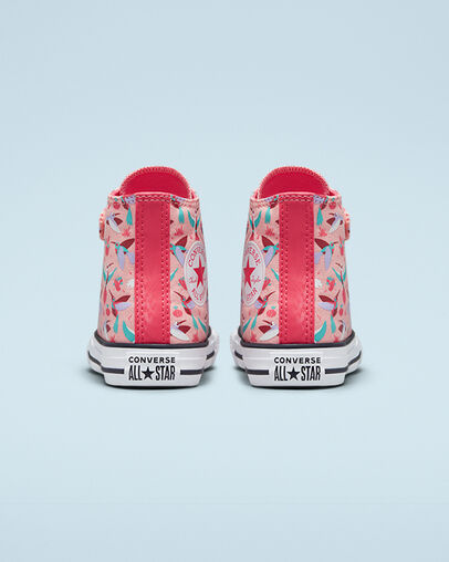 Chuck Taylor All Star Easy-On Bright Hummingbirds Coral decolorado/Mermelada de fresa, Heel View