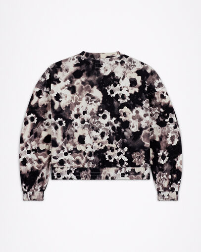 Washed Floral Cotton Crew Neck Shirt Converse Black, Back View