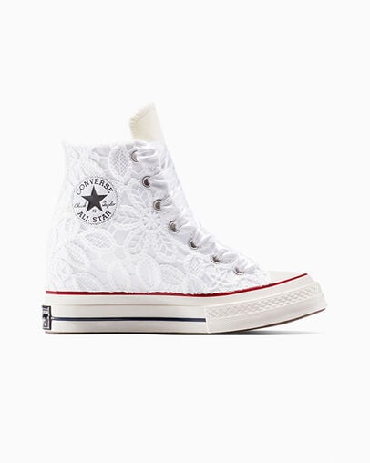 Chuck 70 Wedge Platform Romantic Lace Dentelle blanche, Outer Side View