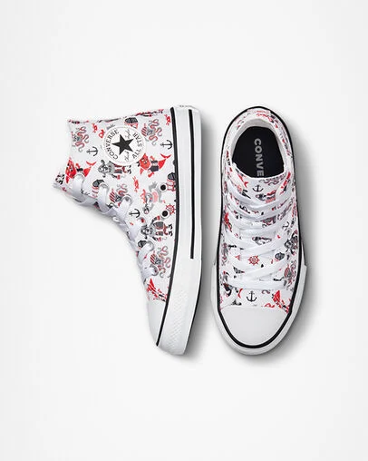 Chuck Taylor All Star Pirates White/University Red/Black, Top and Side View