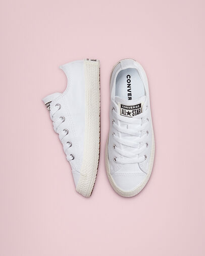 Chuck Taylor All Star Espadrille White/White/Egret, Top and Side View