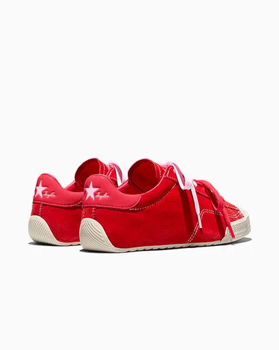 Chuck Taylor Lo Red/New Found Bloom Pink/Egret, Heel View