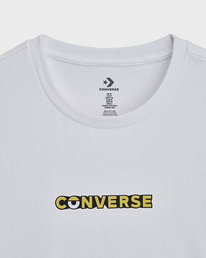 Converse x Minions Logo T-Shirt White 10A, Full Body View