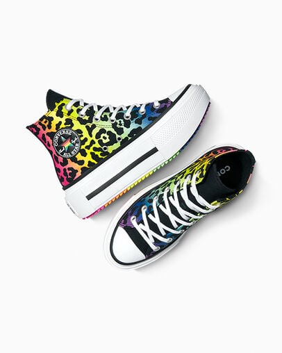 Chuck Taylor All Star Lift Double Stack Platform Pride Fuchsia chaos/Orange confite, Angled View