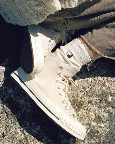 Converse and Our Legacy WORK SHOP Chuck 70 Natural Ivory/Rutabaga, On Foot Shot 1