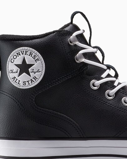 Chuck Taylor All Star Water-Repellent Hiker Boot Black/Black/White, Detail Angle View