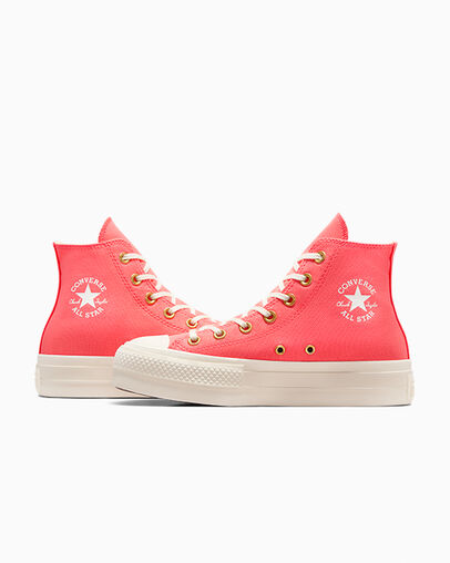 Chuck Taylor All Star Lift Platform Watermelon Slushy/Egret/Wit, Detail Angle View