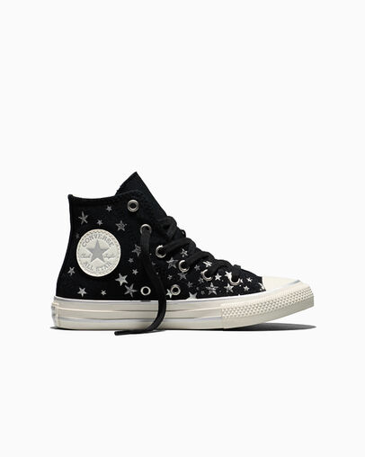 Converse Chuck Taylor All Star Elevated Shine Studs Black/Silver/Egret — photo 4