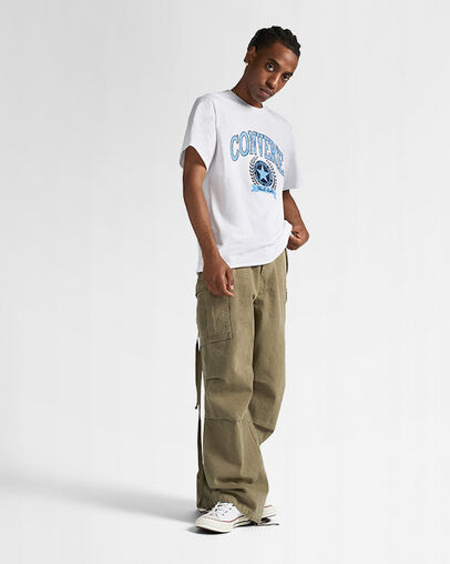 Retro Collegiate Graphic T-Shirt White, Back View