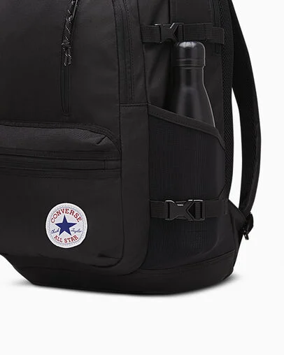 Straight Edge Backpack Black, On Model View