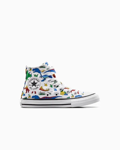 Chuck Taylor All Star Easy-On Dino Party White/Totally Blue/Enamel Red, Outer Side View