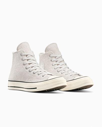 Chuck 70 Suede Barely Grey/Barely Grey/Egret, Top and Side View