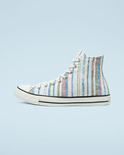 Chuck Taylor All Star Summer Stripes Egret/Egyptian Blue, Inner Side View