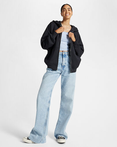 Blooming Full-Zip Hoodie Nightfall Grey, Back View