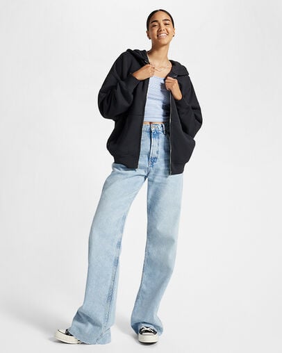 Keep Blooming Oversized Hoodie Blue main image 1