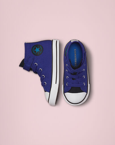 Chuck Taylor All Star Easy-On Reflective Concord/Kinetic Blue/Black, Top and Side View