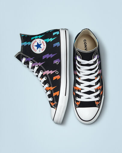 Chuck Taylor All Star Archive Prints Black/Baltic Blue/Washed Teal, Top and Side View