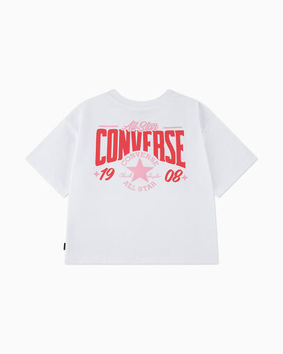 Multi Hit Graphic Boxy T-Shirt White, Back View