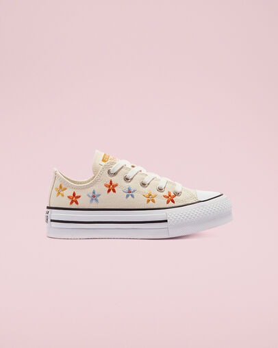 Chuck Taylor All Star Lift Platform Spring Flowers Natural Ivory/White/Black, Outer Side View