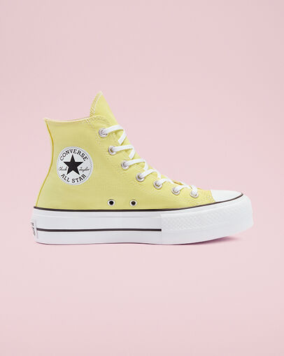Converse Color Platform Chuck Taylor All Star Citron clair/Blanc/Noir, Outer Side View