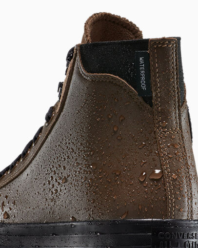 Chuck Taylor All Star City Trek Waterproof Leather Grounded/Total Eclipse/Black, Detail Angle View